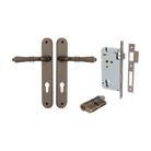 Door Lever Sarlat Oval Euro Signature Brass CTC85mm H240xW40xP55mm Entrance Kit Mortice Lock Euro Signature Brass CTC85mm Backset 60mm, Euro Cylinder Dual Function 5 Pin Signature Brass L65mm KA1 in Signature Brass