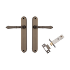 Door Lever Sarlat Oval Latch Signature Brass H240xW40xP55mm Passage Kit Tube Latch Split Cam 'T' Striker Signature Brass Backset 60mm in Signature Brass