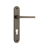 Door Lever Baltimore Oval Euro Signature Brass CTC85mm H240xW40xP55mm in Signature Brass