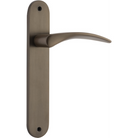 Door Lever Oxford Oval Latch Right Hand Fixed Signature Brass L125xP60mm BPH240xW40mm in Signature Brass