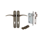 Door Lever Oxford Oval Euro Signature Brass CTC85mm H240xW40xP60mm Entrance Kit Mortice Lock Euro Signature Brass CTC85mm Backset 60mm, Euro Cylinder Key Thumb 6 Pin Signature Brass L70mm KA1 in Signature Brass
