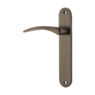 Door Lever Oxford Oval Latch Left Hand Fixed Signature Brass L125xP60mm BPH240xW40mm in Signature Brass