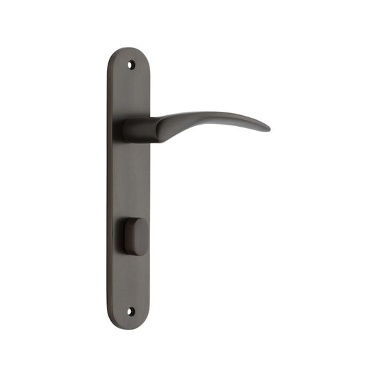 Door Lever Oxford Oval Privacy Signature Brass CTC85mm H240xW40xP60mm in Signature Brass