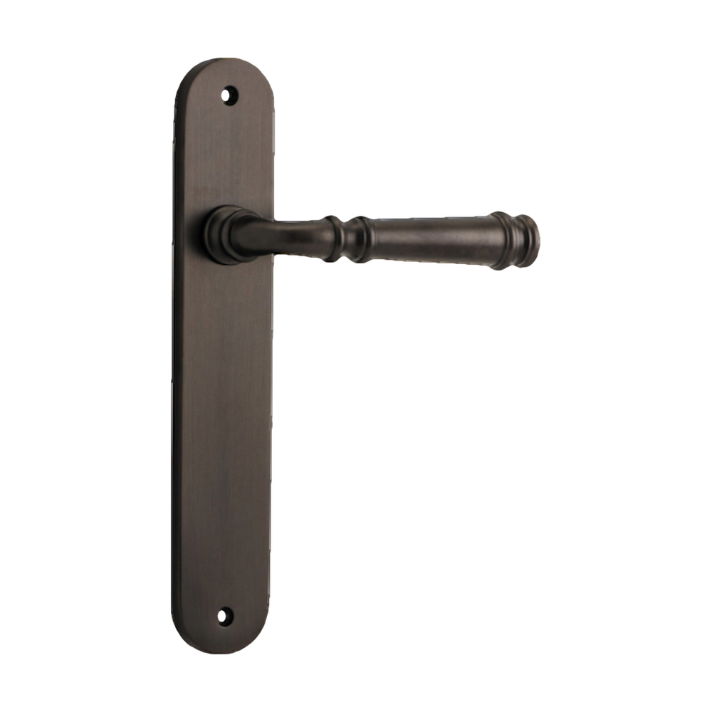 Door Lever Verona Oval Latch Signature Brass H240xW50xP59mm in Signature Brass