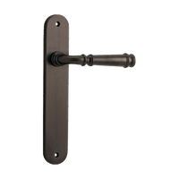 Door Lever Verona Oval Latch Signature Brass H240xW50xP59mm in Signature Brass