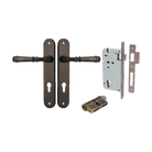 Door Lever Verona Oval Euro Signature Brass CTC85mm H240xW40xP59mm Entrance Kit Mortice Lock Euro Signature Brass CTC85mm Backset 60mm, Euro Cylinder Dual Function 5 Pin Signature Brass L65mm KA1 in Signature Brass