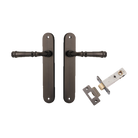 Door Lever Verona Oval Latch Signature Brass H240xW40xP59mm Passage Kit Tube Latch Split Cam 'T' Striker Signature Brass Backset 60mm in Signature Brass