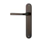 Door Lever Annecy Oval Latch Left Hand Fixed Signature Brass L117xP63mm BPH240xW40mm in Signature Brass