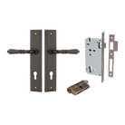Door Lever Sarlat Stepped Signature Brass Key / Key Entrance Kit in Signature Brass