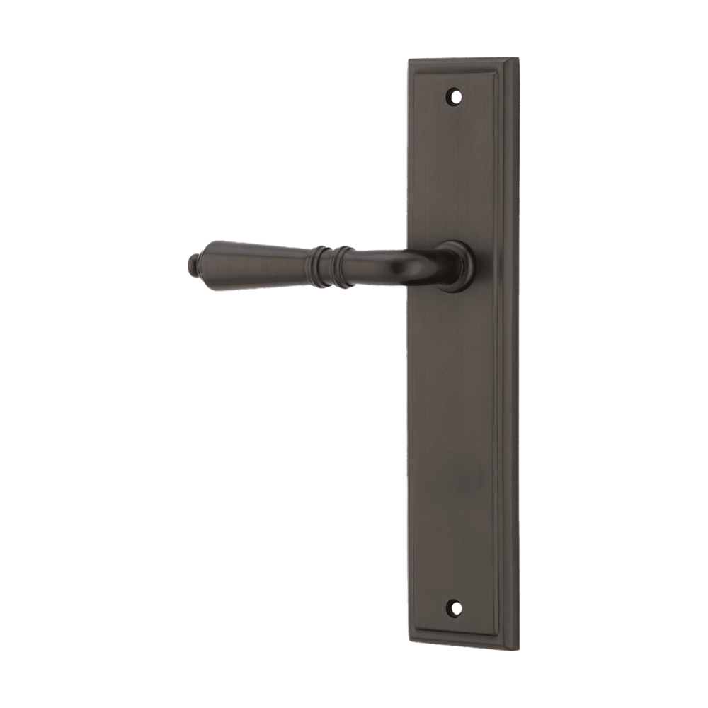 Door Lever Sarlat Stepped Latch Left Hand Fixed Signature Brass L111xP56mm BPH237xW50mm in Signature Brass