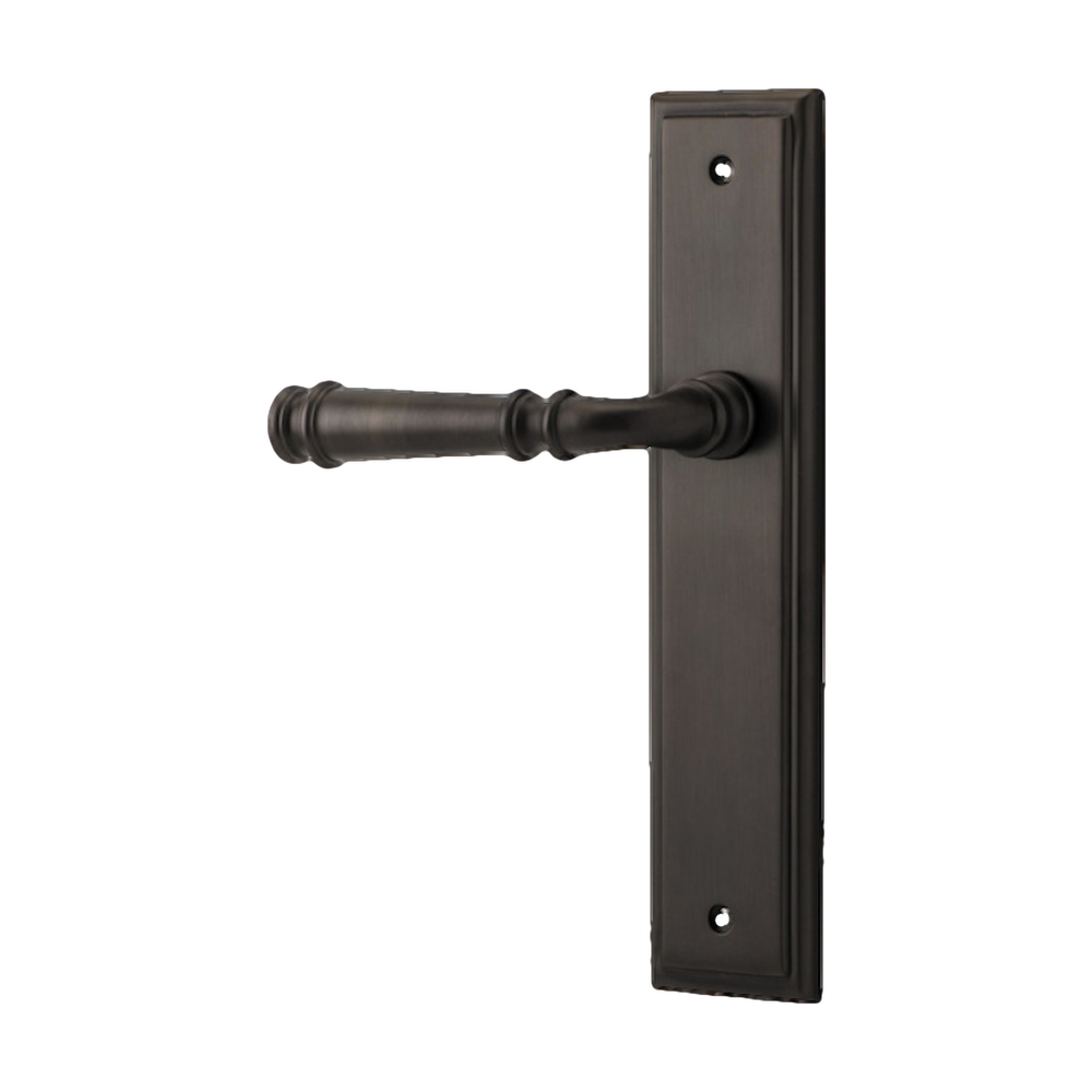 Door Lever Verona Stepped Latch Left Hand Fixed Signature Brass L122xP59mm BPH237xW50mm in Signature Brass