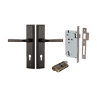 Door Lever Annecy Stepped Euro Signature Brass CTC85mm H240xW50xP65mm Entrance Kit Mortice Lock Euro Signature Brass CTC85mm Backset 60mm Euro Cylinder Dual Function 5 Pin Signature Brass L65mm KA1 in Signature Brass