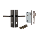 Door Lever Annecy Stepped Euro Signature Brass CTC85mm H240xW50xP65mm Entrance Kit Mortice Lock Euro Signature Brass CTC85mm Backset 60mm Euro Cylinder Key Thumb 6 Pin Signature Brass L70mm KA1 in Signature Brass
