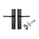 Door Lever Annecy Stepped Latch Signature Brass H240xW50xP65mm Passage Kit Tube Latch Split Cam 'T' Striker Signature Brass Backset 60mm in Signature Brass