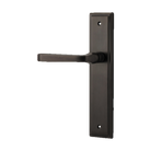 Door Lever Annecy Stepped Latch Left Hand Fixed Signature Brass L117xP66mm BPH237xW50mm in Signature Brass