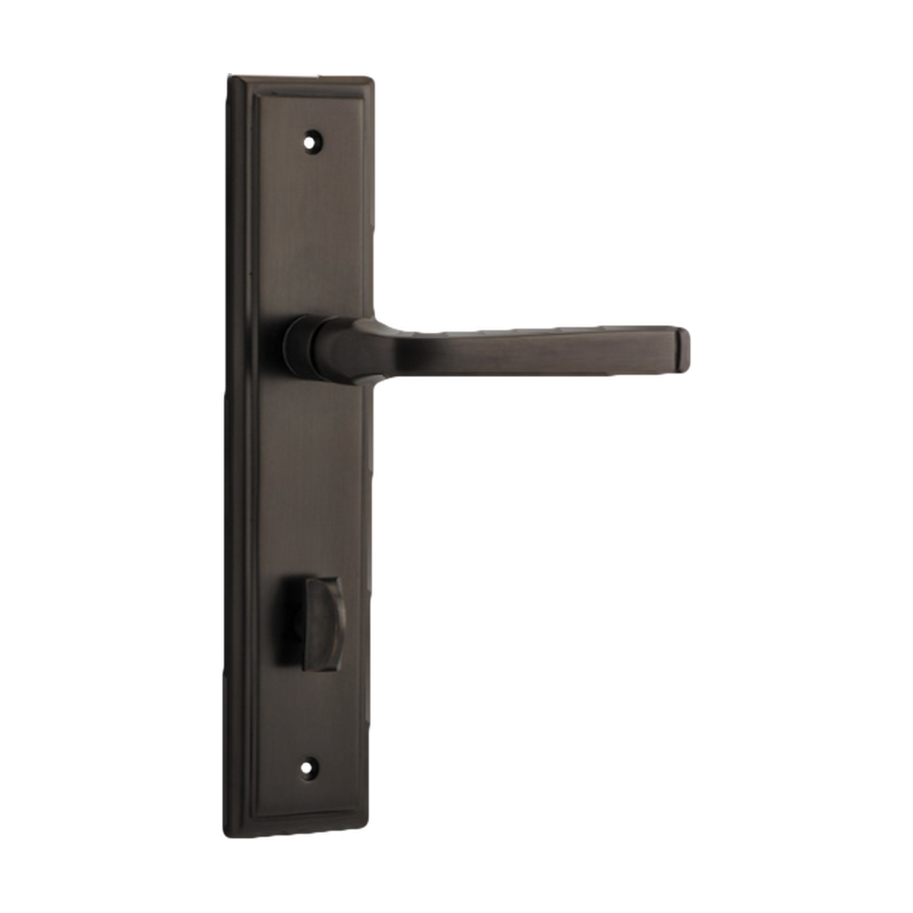 Door Lever Annecy Stepped Privacy Signature Brass CTC85mm H237xW50xP65mm in Signature Brass