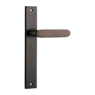 Door Lever Bronte Rectangular Latch Right Hand Fixed Signature Brass L117xP53mm BPH240xW38mm in Signature Brass