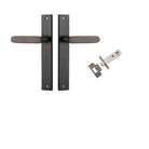Door Lever Bronte on Long Backplate Signature Brass L117xP53mm BPH240xW38mm Passage Kit Tube Latch Split Cam 'T' Striker Signature Brass Backset 60mm in Signature Brass