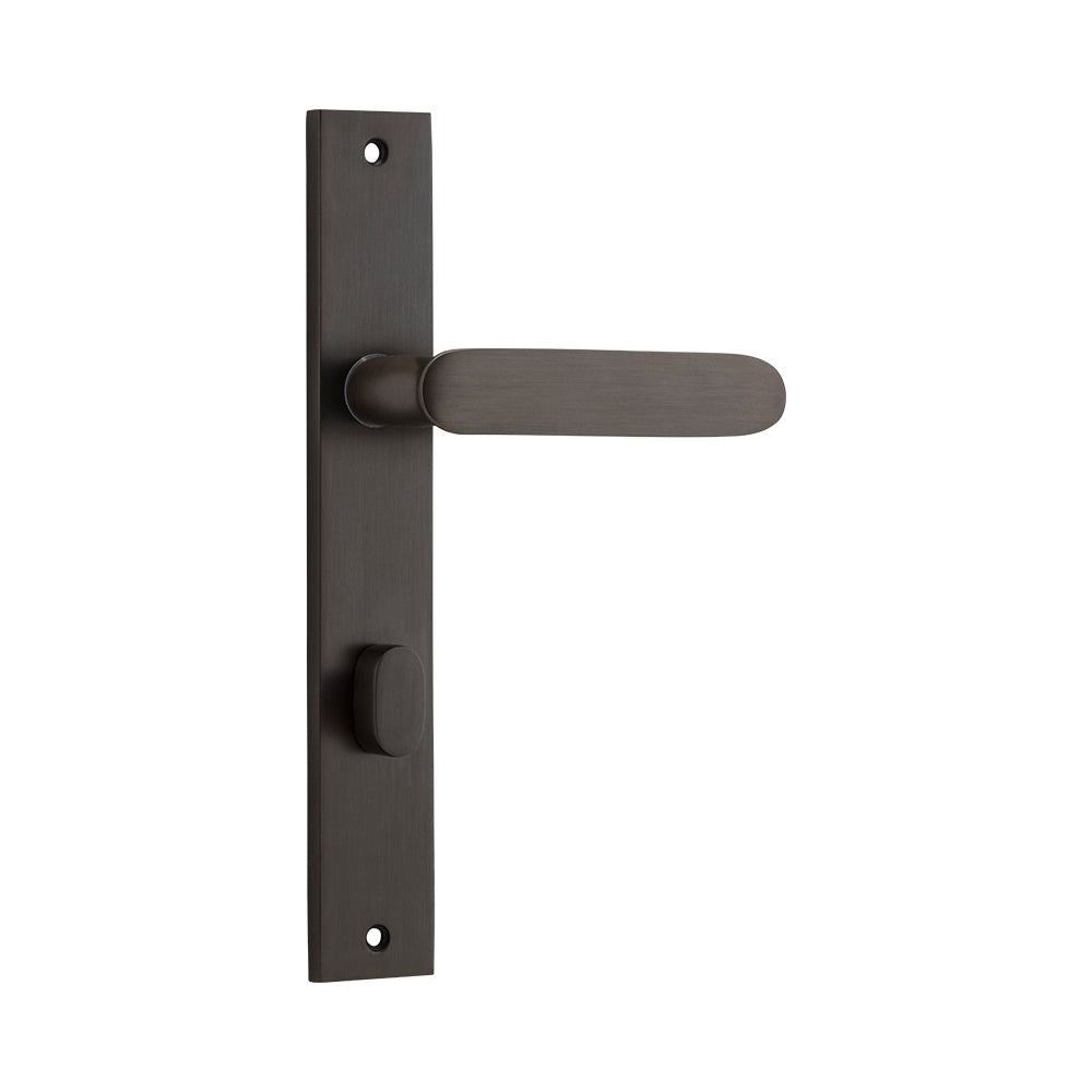 Door Lever Bronte Rectangular Privacy Signature Brass CTC85mm H240xW38xP56mm in Signature Brass