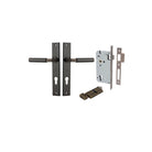 Door Lever Berlin Rectangular Euro Pair Signature Brass CTC85mm L120xP57mm BPH240xW38mm Mortice Lock Euro Signature Brass CTC85mm Backset 60mm, Euro Cylinder Key Thumb 5 Pin Signature Brass 65mm KA4 in Signature Brass