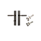Door Lever Berlin Rectangular Privacy Signature Brass CTC85mm L120xP57mm BPH240xW38mm Privacy Kit Tube Latch Split Cam 'T' Striker Signature Brass Backset 60mm, Privacy Bolt Round Bolt Signature Brass Backset 60mm in Signature Brass
