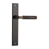 Door Lever Brunswick Rectangular Latch Signature Brass H240xW38xP60mm in Signature Brass