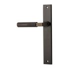 Door Lever Brunswick Rectangular Latch Left Hand Fixed Signature Brass L120xP57mm BPH240xW38mm in Signature Brass