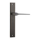 Door Lever Como Rectangular Latch Signature Brass H240xW38xP59mm - Right Hand Fixed in Signature Brass