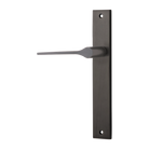 Door Lever Como Rectangular Latch Signature Brass H240xW38xP59mm - Left Hand Fixed in Signature Brass