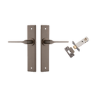 Door Lever Como Chamfered Signature Brass L119xP61mm BPH240xW50mm Passage Kit Tube Latch Split Cam 'T' Striker Signature Brass Backset 60mm in Signature Brass