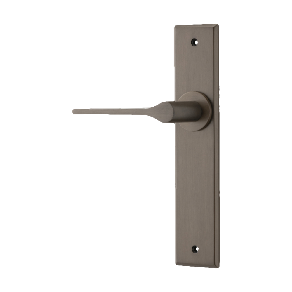 Door Lever Como Chamfered Latch Left Hand Fixed Signature Brass L119xP61mm BPH240xW50mm in Signature Brass