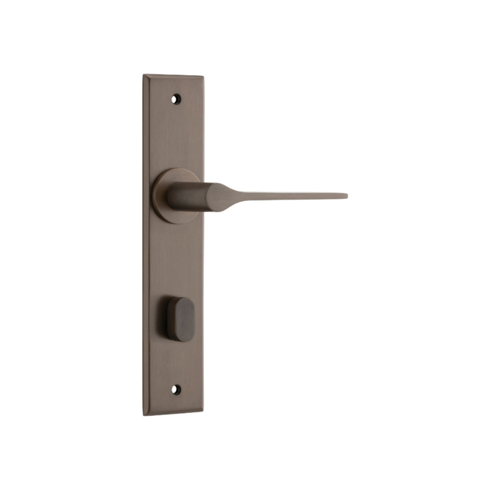 Door Lever Como Chamfered Privacy Signature Brass H240xW50xP61mm in Signature Brass