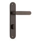 Door Lever Bronte Oval Privacy Signature Brass CTC85mm H240xW40xP56mm in Signature Brass