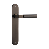 Door Lever Berlin Oval Latch Signature Brass H240xW40xP57mm in Signature Brass