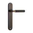 Door Lever Brunswick Oval Latch Signature Brass H240xW40xP60mm in Signature Brass