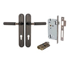 Door Lever Brunswick Oval Euro Pair Signature Brass CTC85mm L120xP57mm BPH240xW40mm Mortice Lock Euro Signature Brass CTC85mm Backset 60mm, Euro Cylinder Dual Function 5 Pin Signature Brass 65mm KA4 in Signature Brass