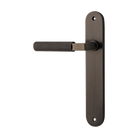 Door Lever Brunswick Oval Latch Left Hand Fixed Signature Brass L120xP57mm BPH240xW40mm in Signature Brass