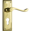 Door Lever Camden Euro Pair Polished Brass H152xW50xP60mm in Polished Brass