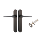 Door Lever Como Oval Signature Brass L119xP59mm BPH240xW40mm Passage Kit Tube Latch Split Cam 'T' Striker Signature Brass Backset 60mm in Signature Brass