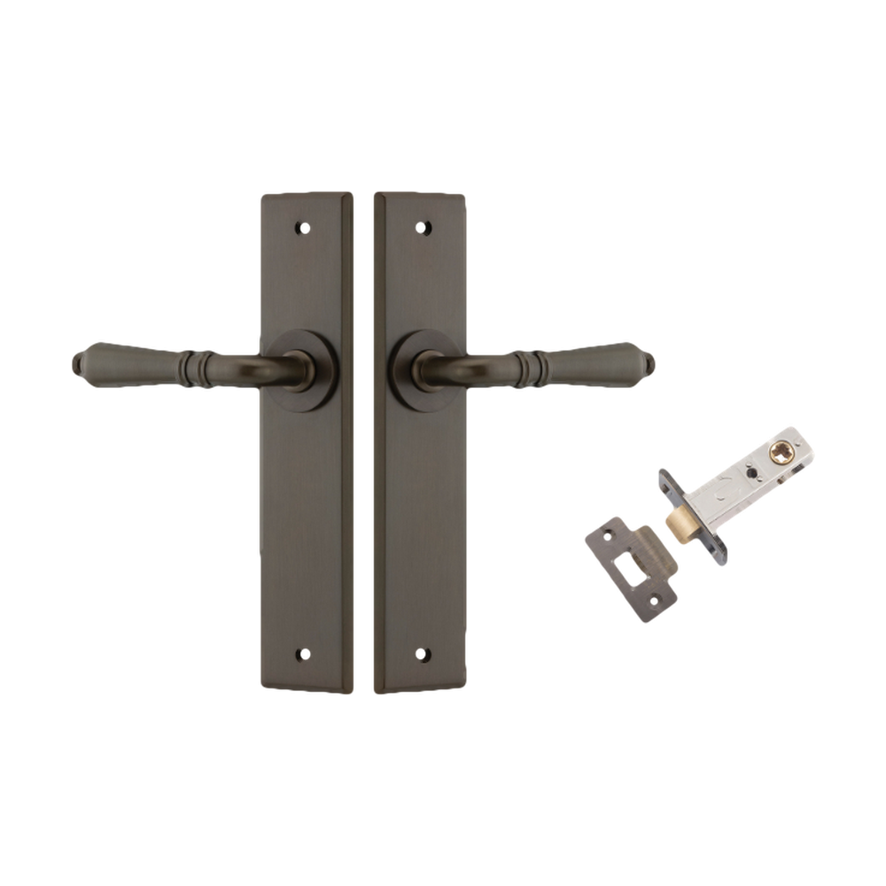 Door Lever Sarlat Chamfered Signature Brass L111xP55mm BPH240xW50mm Passage Kit Tube Latch Split Cam 'T' Striker Signature Brass Backset 60mm in Signature Brass