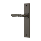 Door Lever Sarlat Chamfered Latch Fixed Half Set Left Hand Signature Brass H240xW50xP55mm in Signature Brass