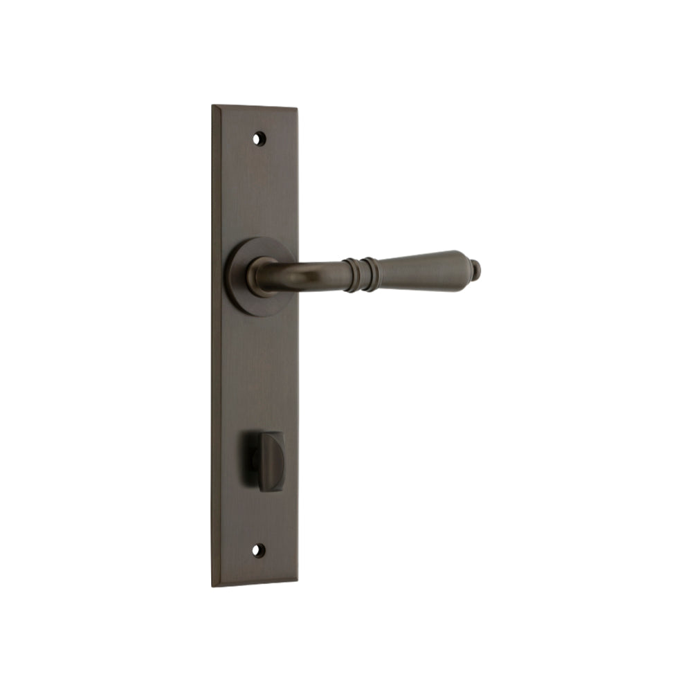 Sarlat Chamfered Privacy Signature Brass 85mm H240xW50xP55mm in Signature Brass