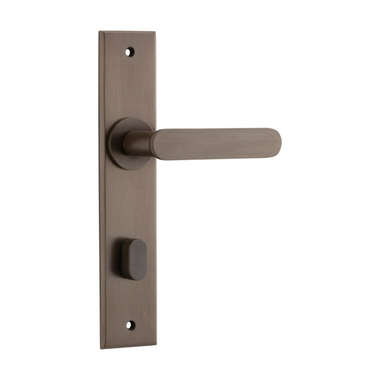 Door Lever Bronte Chamfered Privacy Signature Brass H240xW50xP55mm in Signature Brass