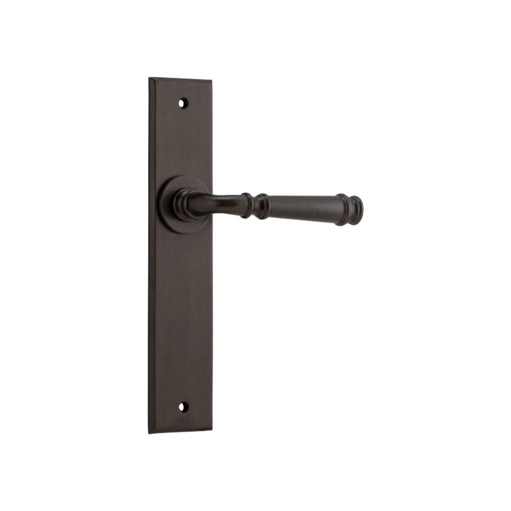 Door Lever Verona Chamfered Latch Signature Brass H240xW50xP59mm in Signature Brass