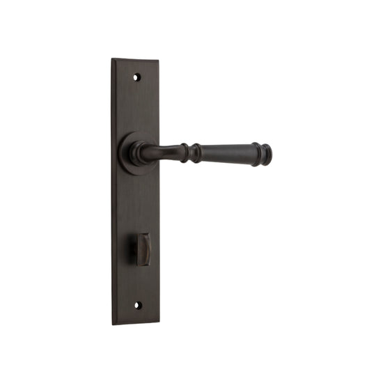 Door Lever Verona Chamfered Privacy Signature Brass CTC85mm H240xW50xP59mm in Signature Brass