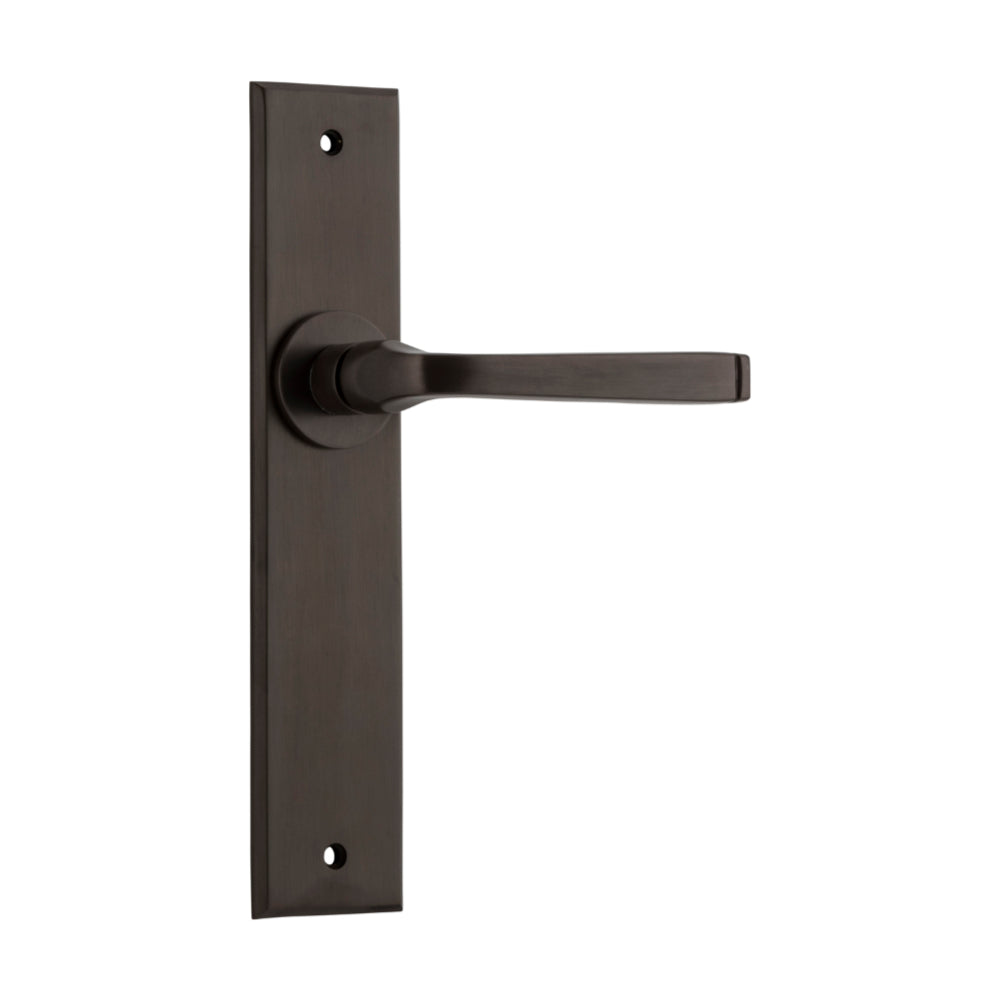 Door Lever Annecy Chamfered Latch Signature Brass H240xW50xP65mm in Signature Brass