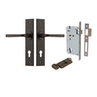 Door Lever Annecy Chamfered Euro Pair Signature Brass CTC85mm L117xP65mm BPH240xW50mm Mortice Lock Euro Signature Brass CTC85mm Backset 60mm, Euro Cylinder Key Thumb 5 Pin Signature Brass 65mm KA4 in Signature Brass