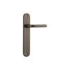 Door Lever Oslo Return Oval Privacy Signature Brass CTC85mm L118xP56mm BPH240xW50mm Privacy Kit Tube Latch Split Cam 'T' Striker Signature Brass Backset 60mm, Privacy Bolt Round Bolt Signature Brass Backset 60mm in Signature Brass