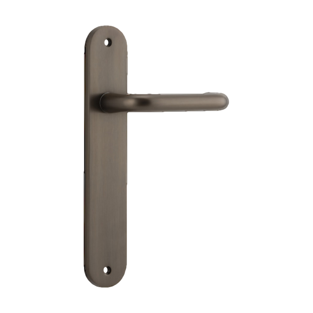 Door Lever Oslo Oval Latch Signature Brass H240xW40xP57mm in Signature Brass