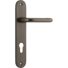 Door Lever Oslo Oval Euro Signature Brass CTC85mm H240xW40xP57mm in Signature Brass
